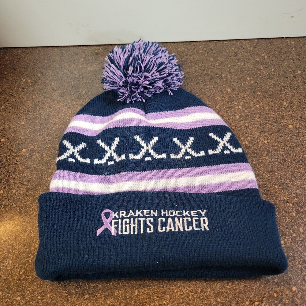 NHL Seattle Kraken Virginia Mason Fights Cancer Unisex Beanie Hat Sports Hockey
